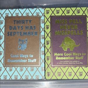 Scholastic Owl and Elephant Memory Books - Blue and Green